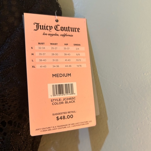 Juicy Couture SKINNYGIRL Lace Bodysuit + Rhinestone Logo Straps size Large. NWTS - Picture 4 of 7